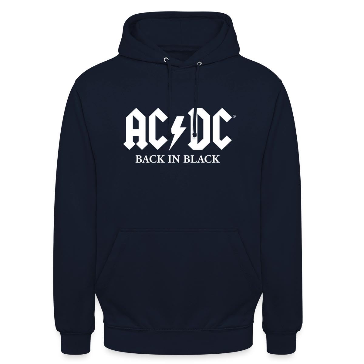 Spreadshirt AC/DC Back in Black Album Logo Blanc Sweat À Capuche Unisexe