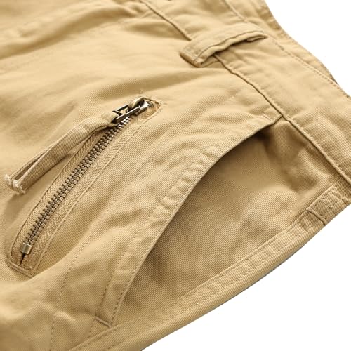 Sobrisah Mid Low Rise Cargo Pants for Men Youth Comfy Cotton Casual Streetwear Military Combat Work Trousers(No Belt)4