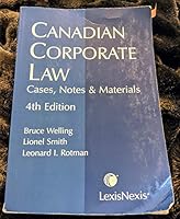Canadian Corporate Law Cases, Notes & Materials (Second Edition) 0433460334 Book Cover