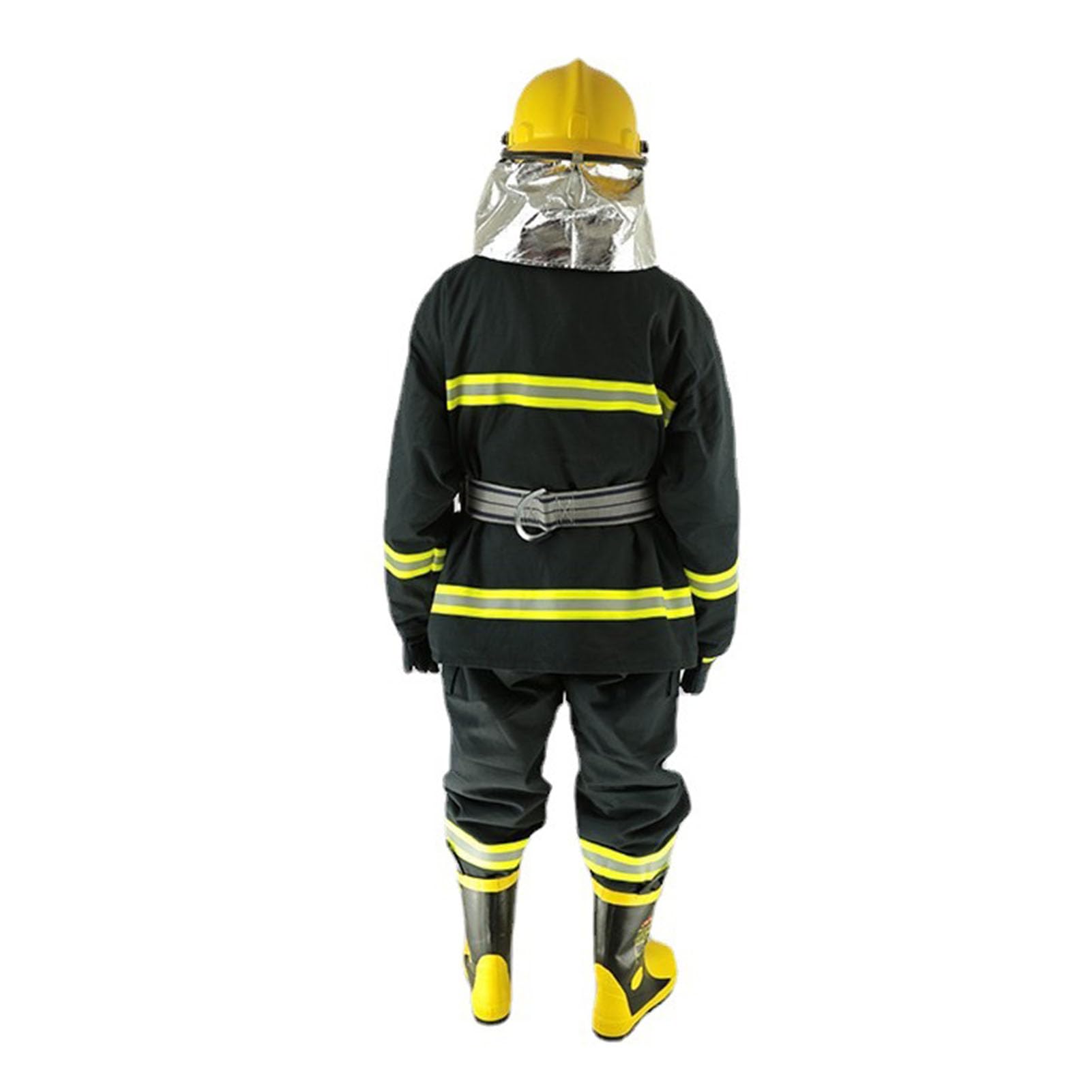 Eujgoov Traje de Seguridad Reflectante Ignífugo Chaqueta y Pantalones de Trabajo Resistentes Al Fuego de Alta Visibilidad de 4 Capas Costuras Reforzadas para Mayor Seguridad con Tiras