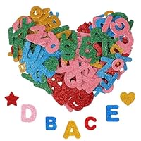 Ouligay 260Pcs Foam Letters Glitter Foam Alphabet Letters Stickers for Crafts 1.18 inch and 0.79 inch A-Z Self-Adhesive Alphabet Letter for DIY Crafts Scrapbook Party Decoration