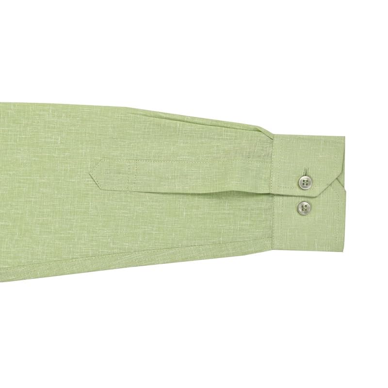 Image of Men's Cotton Linen Full Sleeves Regular Fit Plain Formal Shirt for Men
