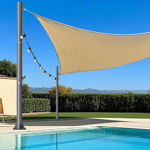 10ft Sun Shade Sail Poles - 2 Pcs Outdoor Sunshade Sail...