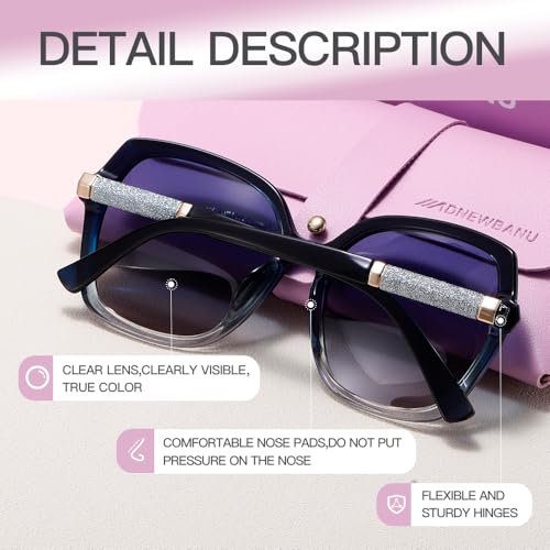 Polarized Womens Sunglasses Oversized Sunglasses for Women Shiny Sun Glasses for Driving Travel3