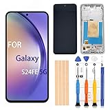 OEM 6.7 inch Amoled Digitizer for Samsung Galaxy S24FE 5G Screen Replacement SM-S721U1, S721E, S721B/DS Touch Display, Full HD Digitizer Assembl (with Marble Gray Frame US Version)