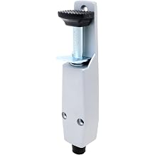 SUMMIT DOORWARE Heavy Duty Spring Loaded Step Down Door Stopper - Door Holder Ideal for Residential & Commercial Use - Aluminium Finish
