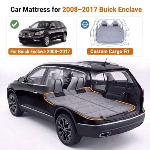 Image of Car Mattress for 2008-2017 Buick Enclave, Upgraded Non-Inflatable Thickened Foam SUV Car Camping Mattress, Foldable Trunk Sleeping Pad Car Bed Mattress for Road Trips Camping Travel