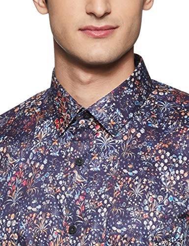 Image of Amazon Brand - Arthur Harvey Men's Printed Regular Fit Shirt (SS20-AH-SH-01 DigiPrn Navy1 46)