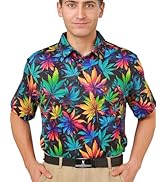 SUNTASY Mens Golf Shirt - Performance Dry Fit UPF 50 Sun Protection Loud Funny Hawaiian Polo Shir...