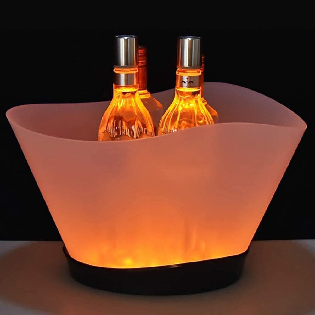 Seau À Glace LED Seau À Glace Lumineux De Grande Capacité De 12 litres avec 7 Couleurs Changeantes Rechargeable Champagne Vin Boissons Bière Seau À Glace Party Bar Accueil
