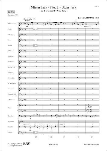 Partition Trompette Solo Mister Jack No. 2 Blues Jack par J.-M. Maury avec Orchestre d'Harmonie
