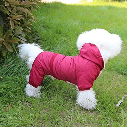 JoyDaog Fleece Lined Dog Coat with Detachable Hood and Detachable Hind Legs,Warm Puppy Jacket in Winter(Red XS) - Image 4