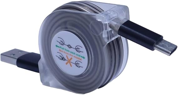 BoxWave Cable Compatible with Jamstik Studio MIDI Guitar - miniSync - USB-A to USB Type-C, Retractable Cable 5 Pre-Set Lengths Avoid Tangles