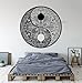 Yin Yang Mandala Flower Stickers murali Adesivi murali in vinile Camera da letto Home Decor Mandala Yin Yang Lotus Complex Pattern Wall Art 56cm x 56cm