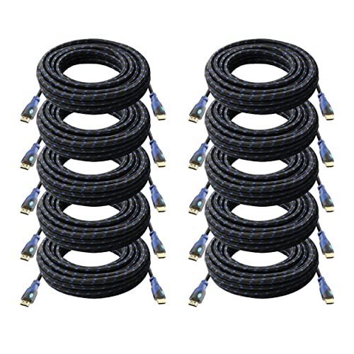 Aurum Ultra Series - High Speed HDMI Cable with Ethernet 10 Pack (15 Ft) - Supports 3D & Audio Return Channel [Latest Version] - 15 Feet - 10 Pack