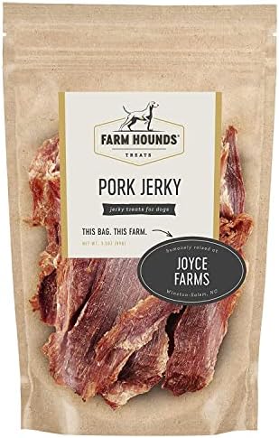 Farm Hounds Premium Pork Jerky for Dogs, 100% Made from Humanely-Raised Pork, Dog Jerky Treats, Healthy Delicious Dog Trainer Dehydrated Pork Jerky Tenders, Made in USA