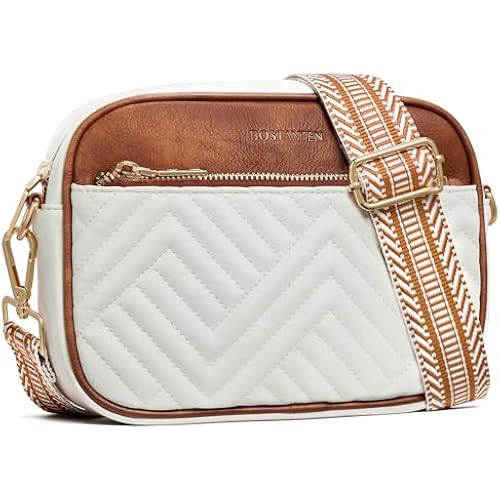 BOSTANTEN Quilted Small Crossbody Bag for Women Vegan Leather Purses