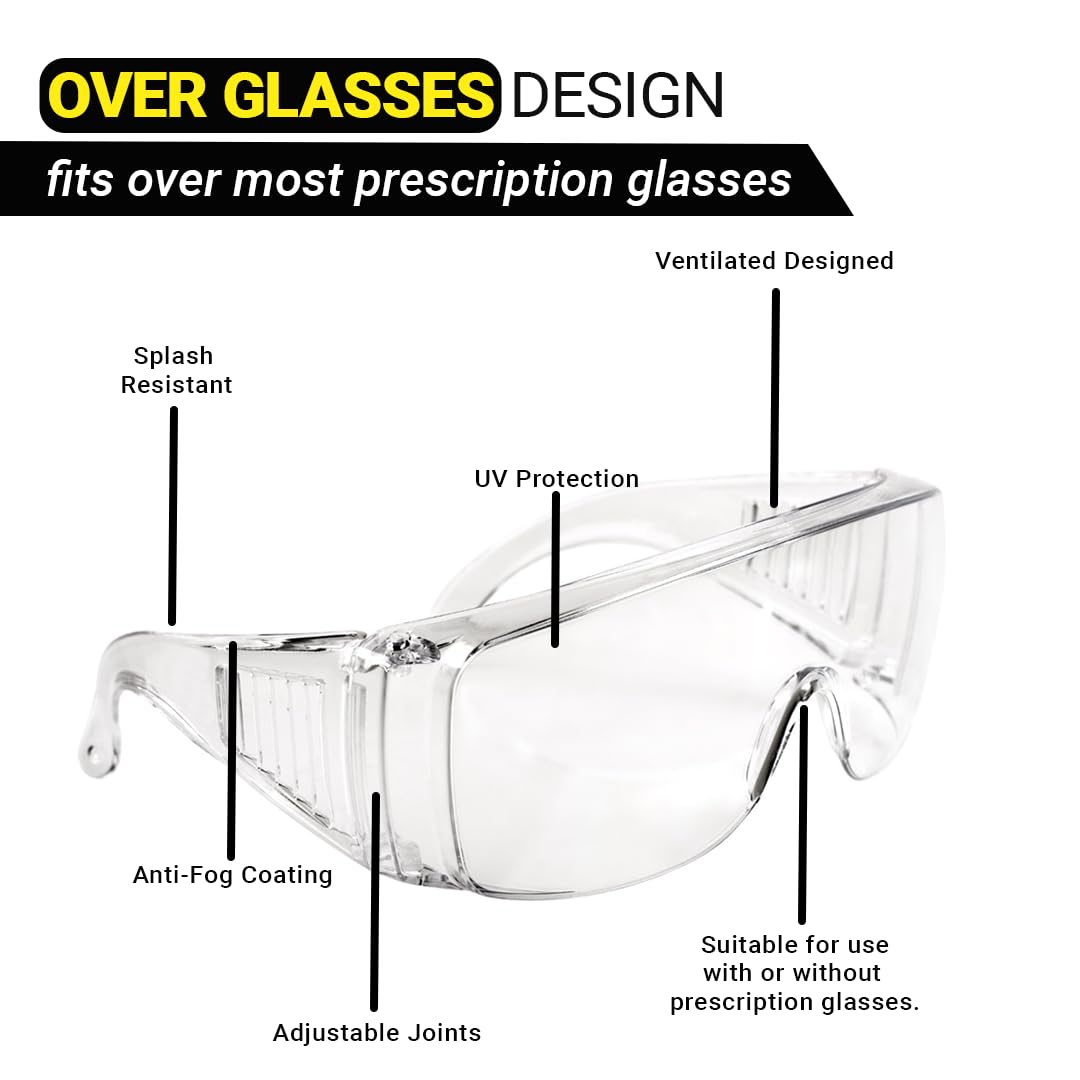 Paquetes a granel de gafas de seguridad sobre lentes, (certificado ANSI Z87.1)