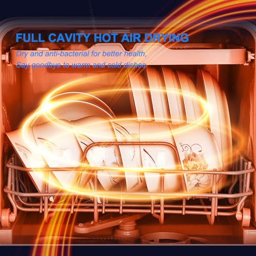 Table Top Dishwasher Portable 4 Programs Auto Dry and Fruit Wash, Countertop Dishwasher with 5L Water Tank, Small Dishwasher for Home, Apartment & Dormitory. - Image 5