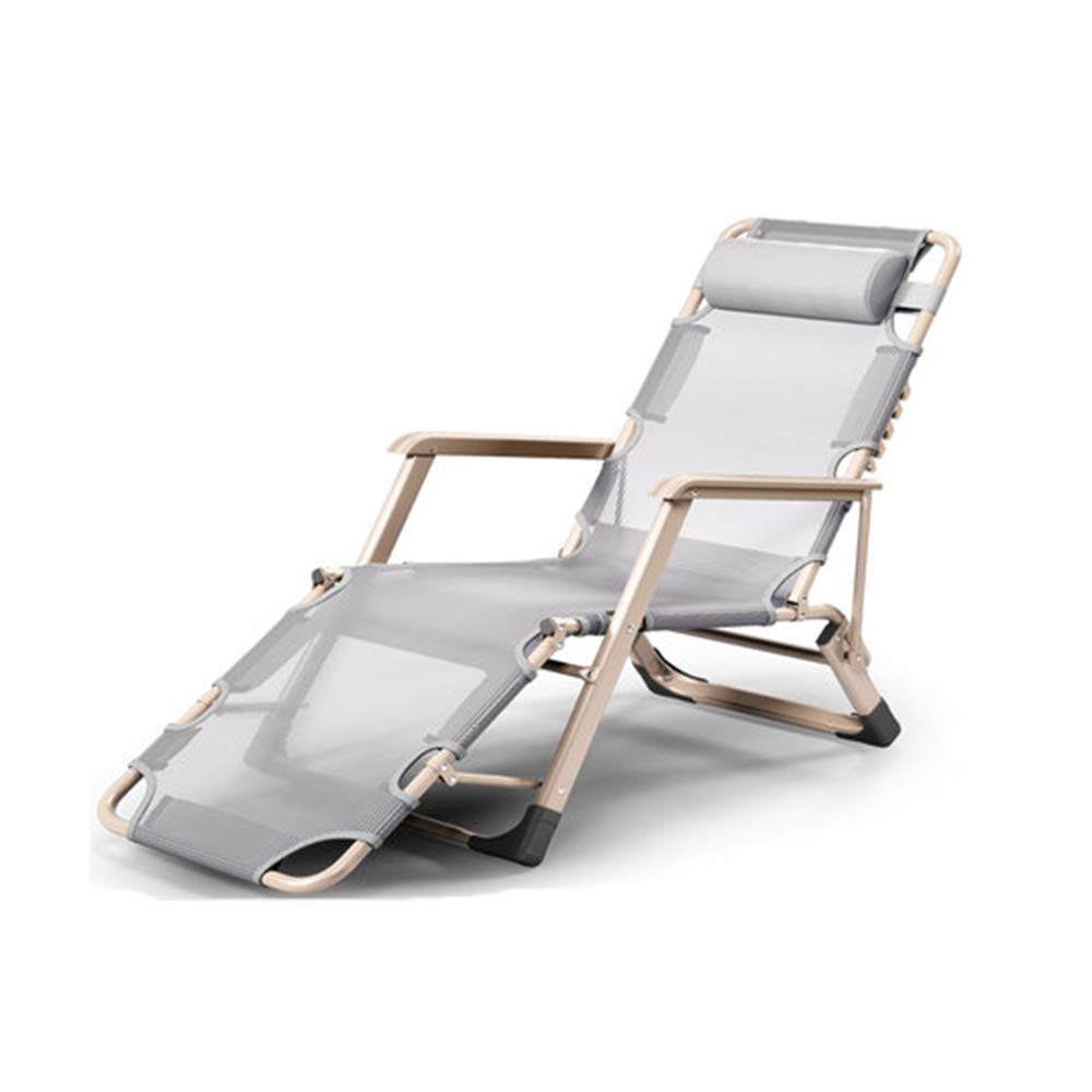 Chaises de patio inclinables pliables grand confort pour jardin et plage couleur gris