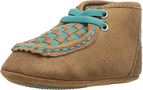 M&F Western Kids Girls Cassidy Infant/Toddler Baby Bucker Casual Shoes Boots, Brown/Turquoise, 0