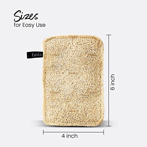 Image of Fabskin Natural Loofah Body Scrubber For Bathing For Men & Women I Body Sponge Scrubber for Bathing | Organic Luffa for Bath Shower Skin Exfoliation (Pack 4)
