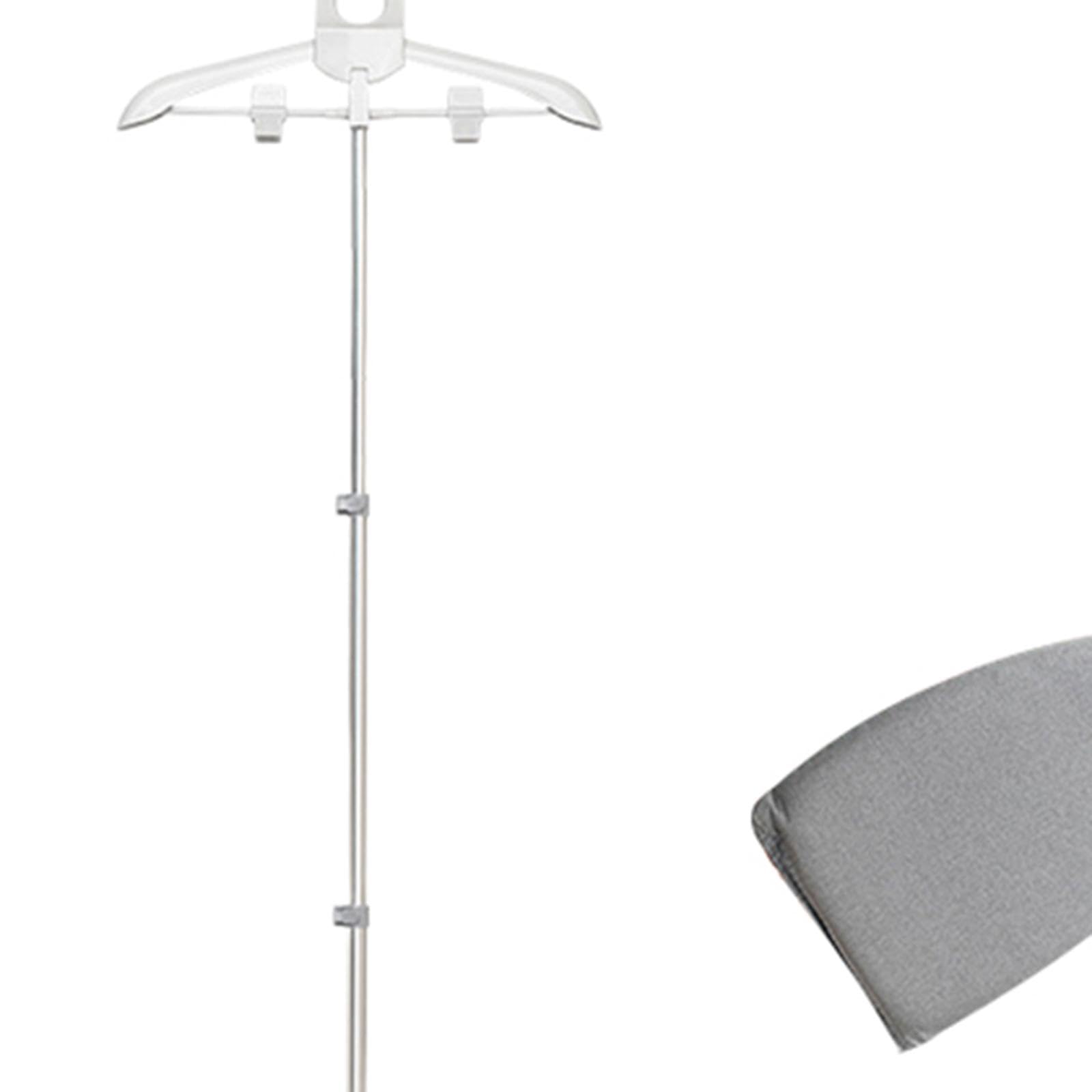 Gralara Percha de Ropa para Planchar a Soporte de Plancha de Poste de Retráctil 84-160 Cm Soporte de Máquina de Planchar Telescópico de Altu, Gris, Individual