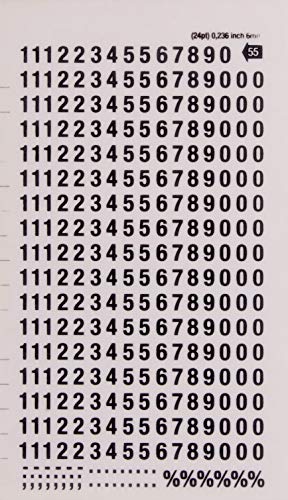 Apli DD55F - Chiffres transfert noirs - 6 mm- 316 caractères