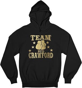Freedomtees Team Crawford Bud Sweatshirt Canelo vs Crawford Hoodie Black Boxing Fight Night Pullover for Boxing Fans Unisex