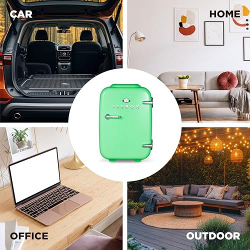 ICEBOX IBMF4MNT Mini Fridge For Bedroom, Skincare Refrigerator, Portable Cooler & Warmer for Makeup, for Office & Home, Mini (4 L / 6-Can), Mint Green by ICEBOX - Image 6