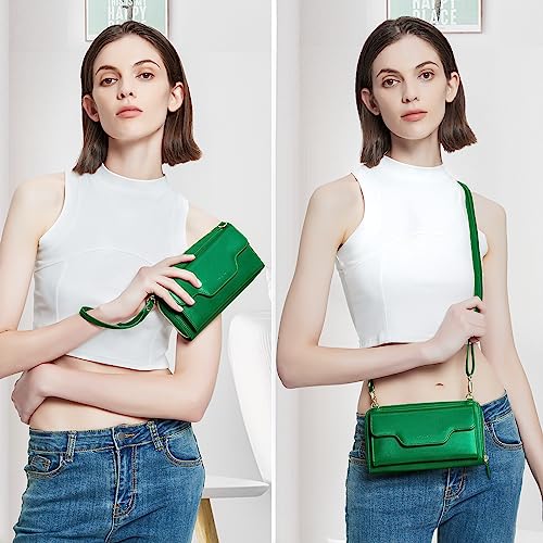 Image of nuoku Small Purse for Women, RFID Blocking Wristlet Wallet, Crossbody Clutch with Cell Phone Pocket