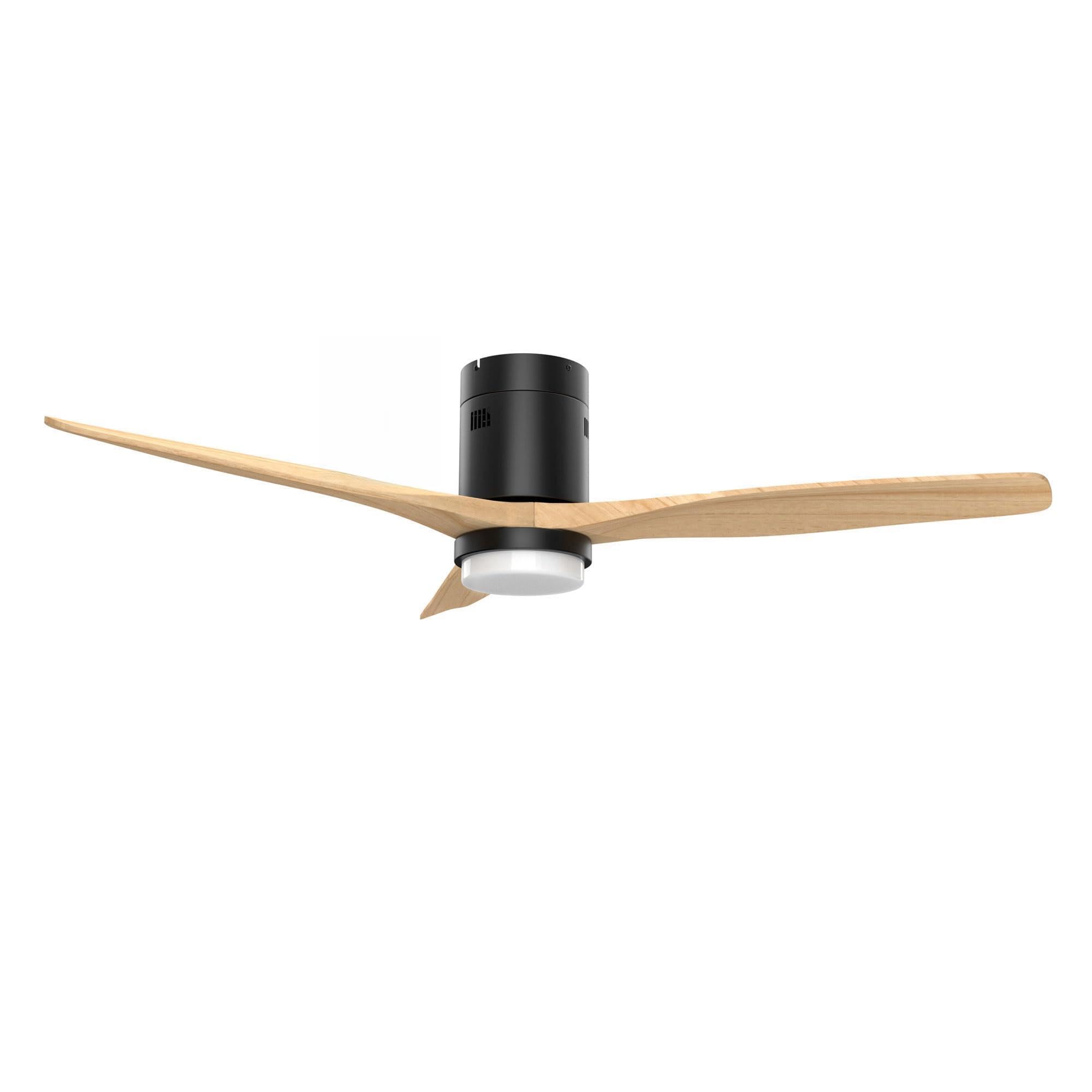 Energy Sistem SoundAir Ventilador de Techo con Altavoz Bluetooth, Motor DC, 132cm, Negro, Madera Natural, Moderno, Luz LED Regulable, Interior