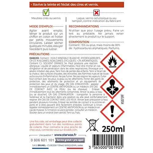 STARWAX Régénérant pour Meubles de Cuisine Bois Foncé - Idéal pour Nettoyer et Réjuvener - Élimine Taches et Marques Élé