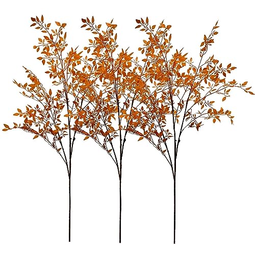 Avoik 3 PCS Artificial Branches 43.3inches Fall Artificial Bamboo Leaves