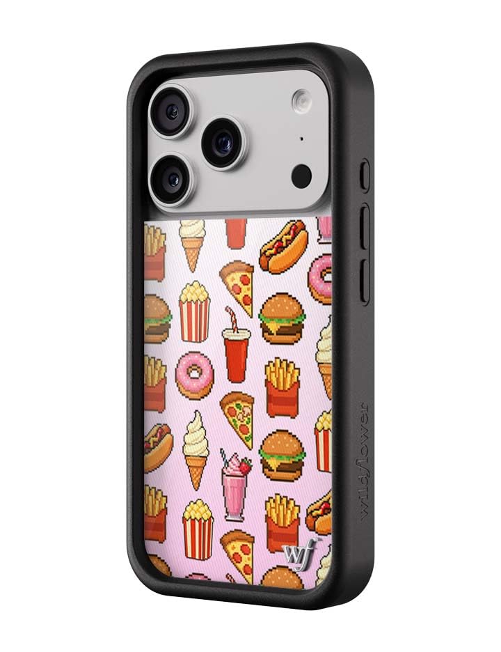 Image of Wildflower Cases - Compatible with iPhone 16 Pro Max | Protective Black Bumper, 6.5ft Drop Test Certified, Women Owned Small Business | Food Court