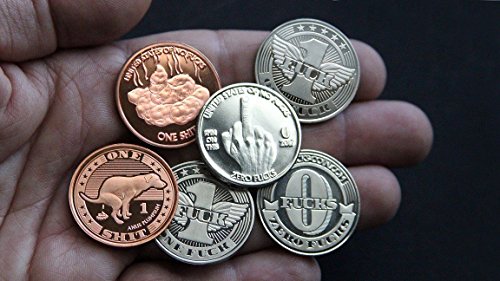 Zfg Inc. Zero F's Given Giftable Novelty Joke Coins, Color Silver, Flying F*Ucks, 10-Pack #TOP3