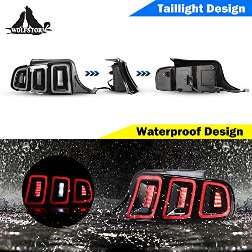 Wolfstorm Led Tail Light For 2010 2011 2012 2013 2014 Ford Mustang With Sequential Turn Signal Function Design,Daytime Running Light,2010-2014 Ford Mustang Led Tail Lamp Replacement Assembly,1 Pair #TOP1