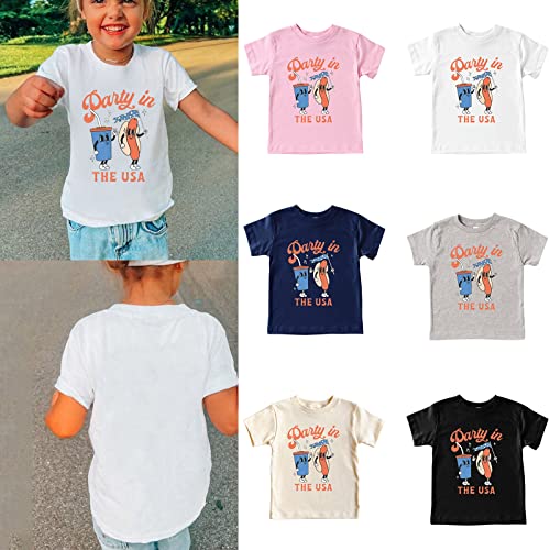 4th of July Patriotic T-Shirt for Kids Teen Girls Boys | American Flag Party USA | Short Sleeve Independence Day Top4