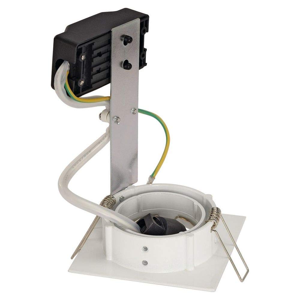 SLV 113211 GU10 SP Square Downlight, Angular, White, GU10, max. 50W, Steel, White,