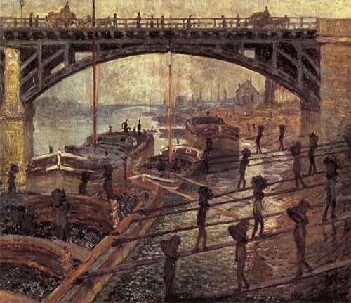 Affiche artistique les déchargeurs de charbon Claude Monet grand format 60x90 cm