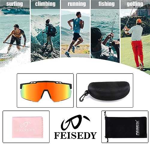 FEISEDY Sports Sunglasses for Men and Women, UV400 Protection Cycling Goggles Golf Baseball Driving Fishing B0022 — view 6