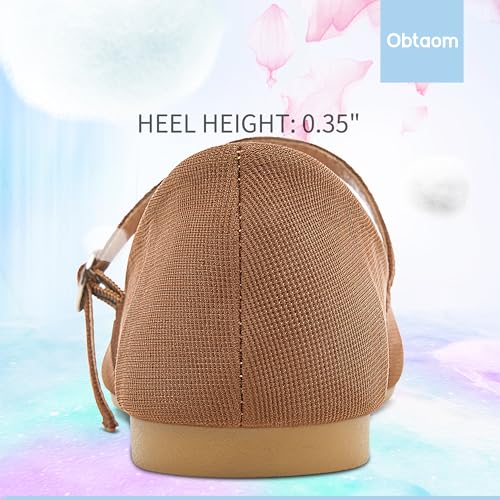 Image of Obtaom Mary Jane Flat Shoes Round Toe Ballet Flats for Women Dressy Fabric Business Flats Comfortable Classic Strap Flats for Office