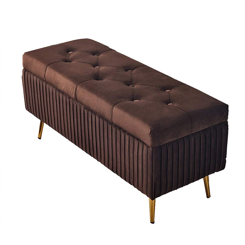 Tabouret de rangement capitonné multi-taille pour salon et chambre