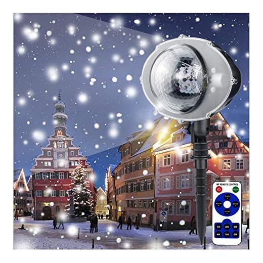 ZBM - ZBM Snö Faller Lätt Halloween Dekorationer Inomhus Utomhus Julbelysning Projektor Snöfall Lights Med Fjärrkontroll Roterande Vattentät Landskap Snowflake Dekorativa Belysning För Party Weedding