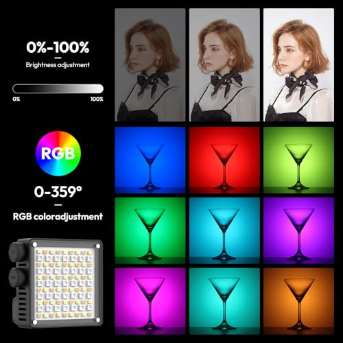 Image of ULANZI L090 RGB Video Light, Pocket LED On-Camera Video Lights, Built-in 5000mAh Rechargeable Battery, 360 Full Color 20 Light Effects, CRI≥95 2500-9000K for Photography Vlogging