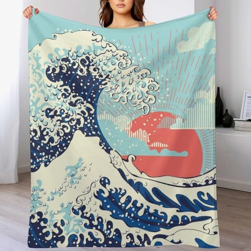 Couverture polaire douce lit et canapé motif coucher de soleil 100x130 cm - 7