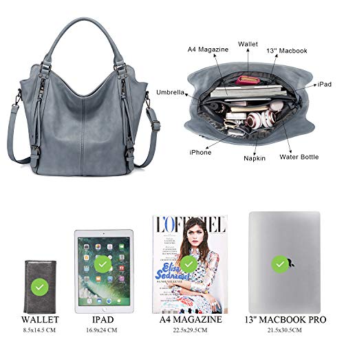 Image of Tote Bag for Women PU Leather Shoulder Bags Fashion Hobo Bags Large Purse and Handbags with Adjustable Shoulder Strap