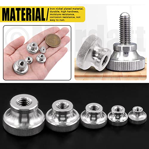 Mardatt 16Pcs 304 Stainless Steel Knurled Thumb Nuts Assortment Set, M3 M4 M5 M6 M8 Round Knobs Nuts Conector Lock Adjusting Nuts For 3D Printer Parts Toolboxes Cabinets #TOP3