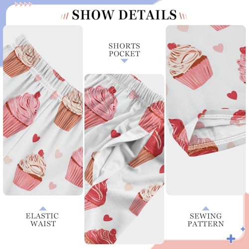 Vdsrup Cupcake Pink Red Colors Pajama Pants Pajama Bottoms Soft Sleep Pjs Lounge Pants S4