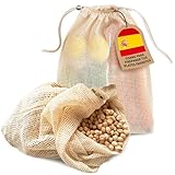 Malla Coccion 2 Uds - Bolsas de Coccion Reutilizables - Bolsas Legumbres Coccion 30x25 cm y 25x20 cm - Bolsa Garbanzos Cocido, Sopas, Guisos